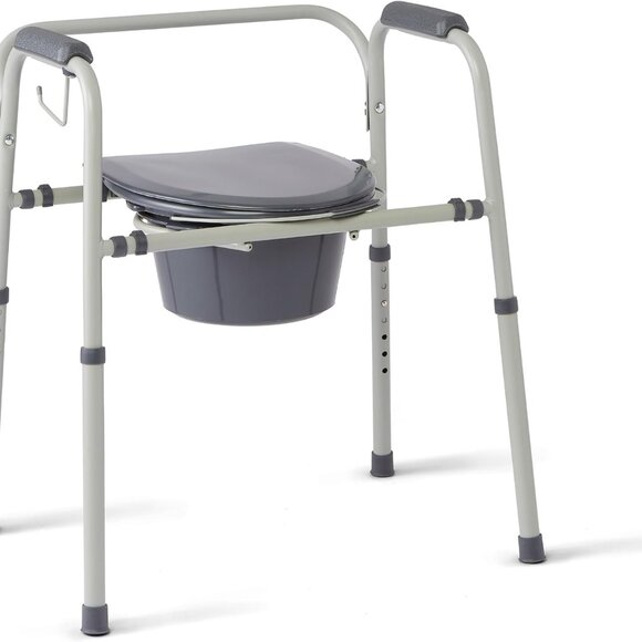 Medline Other - Steel Adjustable Bedside Commode w/ Microban Protection,